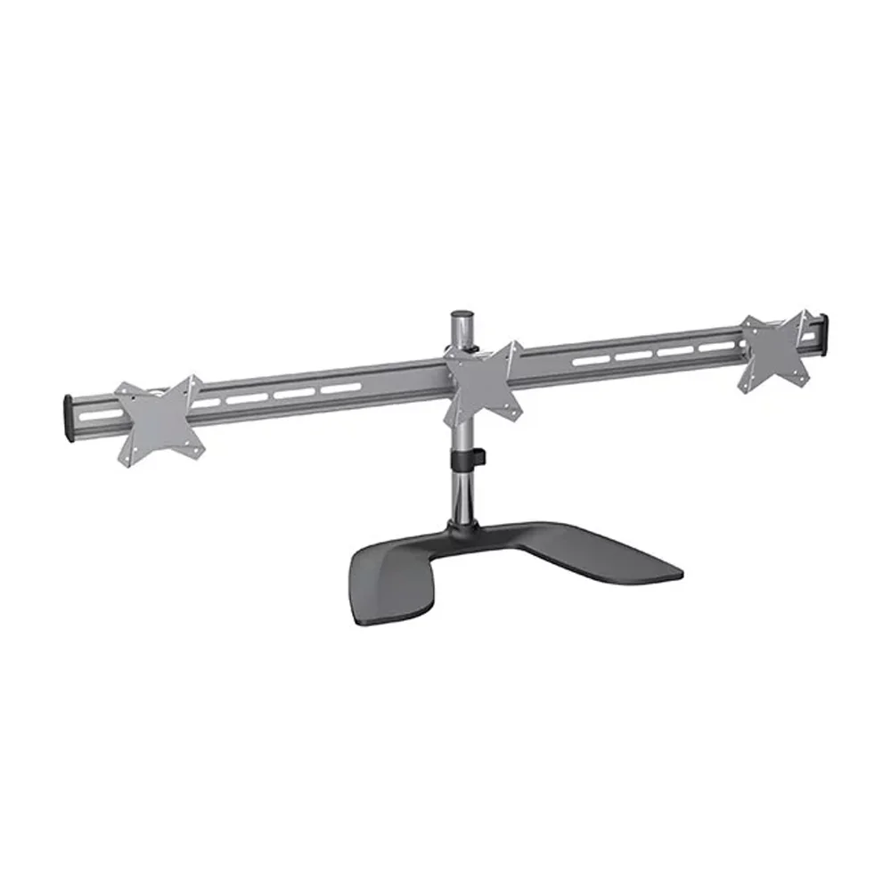 Single Pole Triple Screen Aluminium Desktop Articulating Monitor Arm